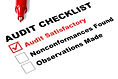Audit checklist, with tick against _audi