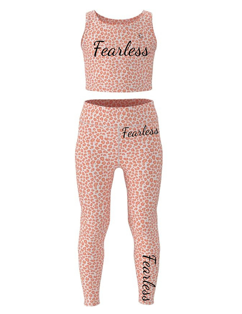 Cropped Tank and Leggings Orange Cheetah (Vinyl)