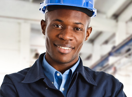 Worker with Blue Helmet