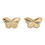 Thumbnail: Golden butterfly stud earrings with intricate detailing, Léonce & Co.
