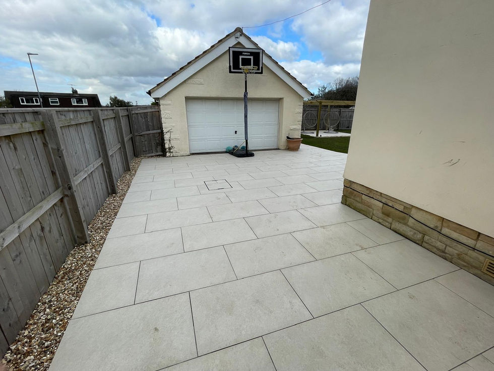 porcelain paved driveway