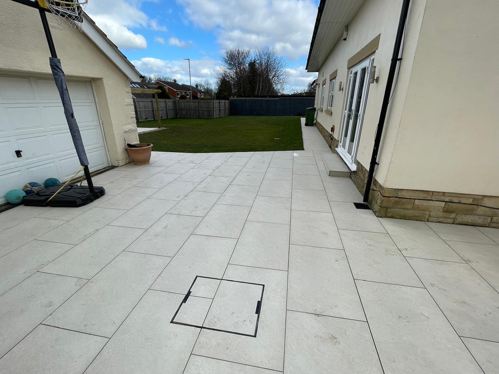porcelain paved driveway