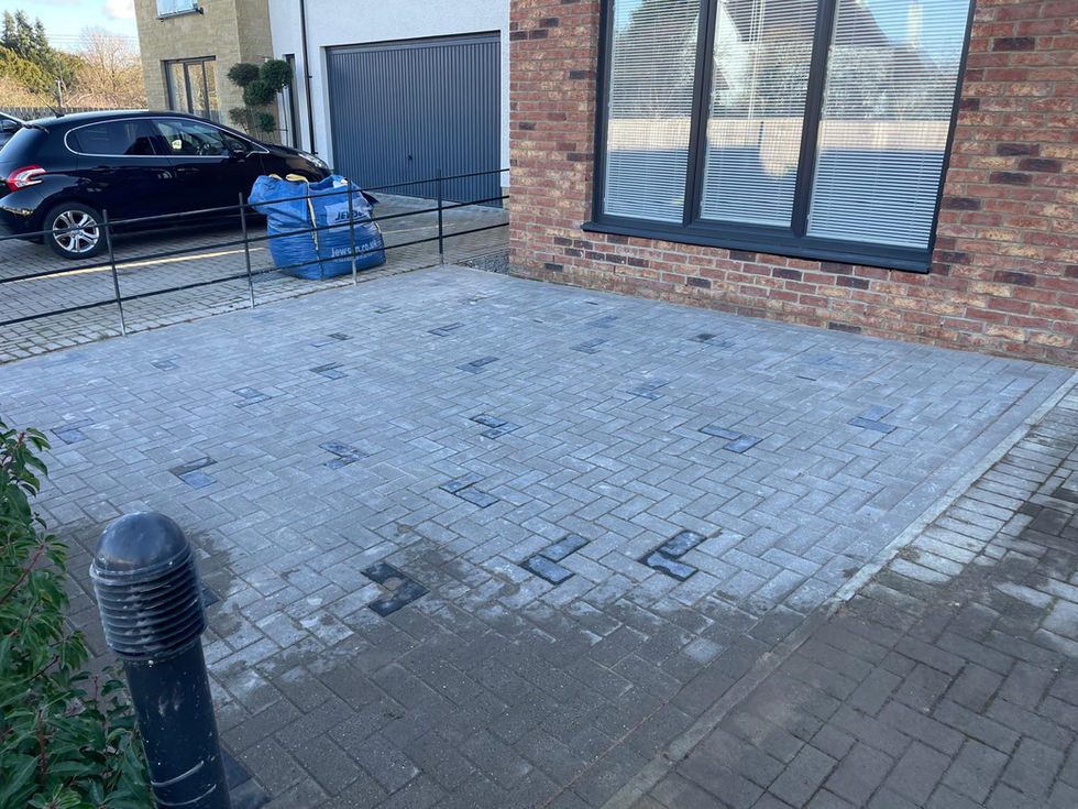 Block paving driveway extension