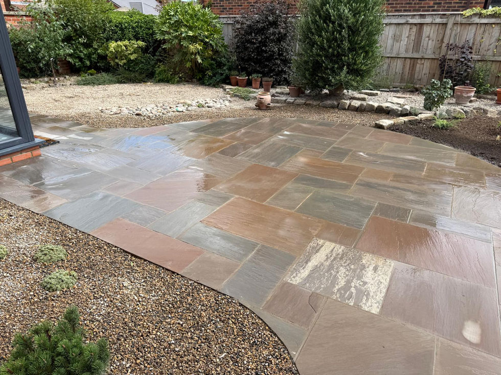 Contemporary rear garden landscaping in Teesside