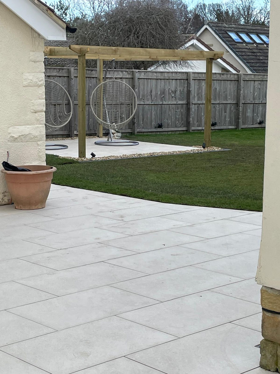 porcelain paving and turf