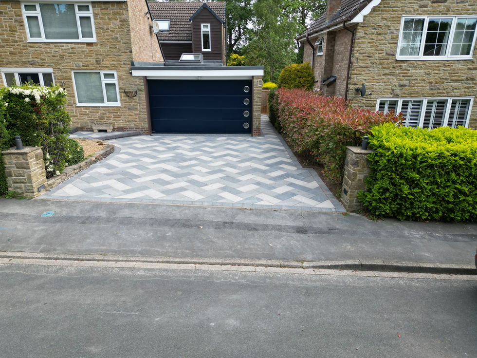 herringbone pattern driveway