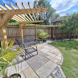 Pergola and new paving area