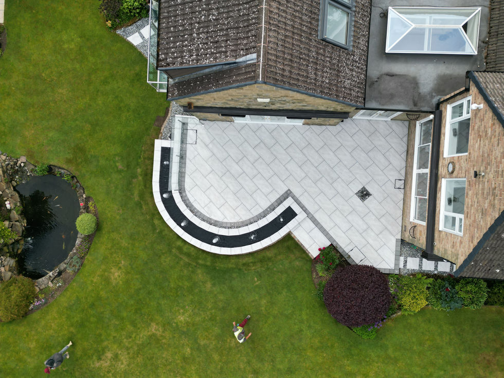 drone photo porcelain patio