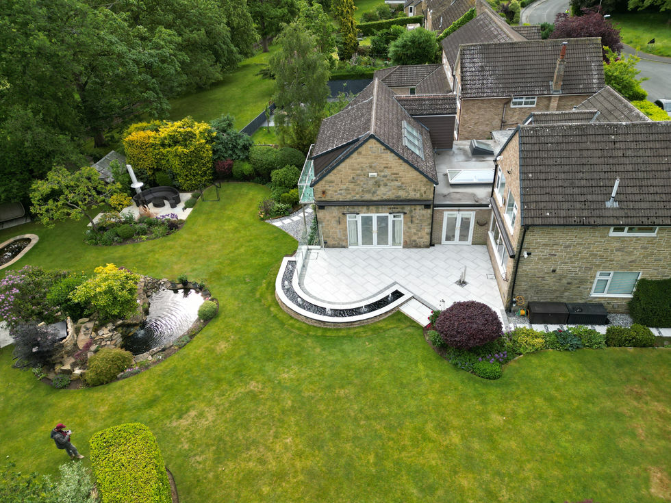 drone photo porcelain patio