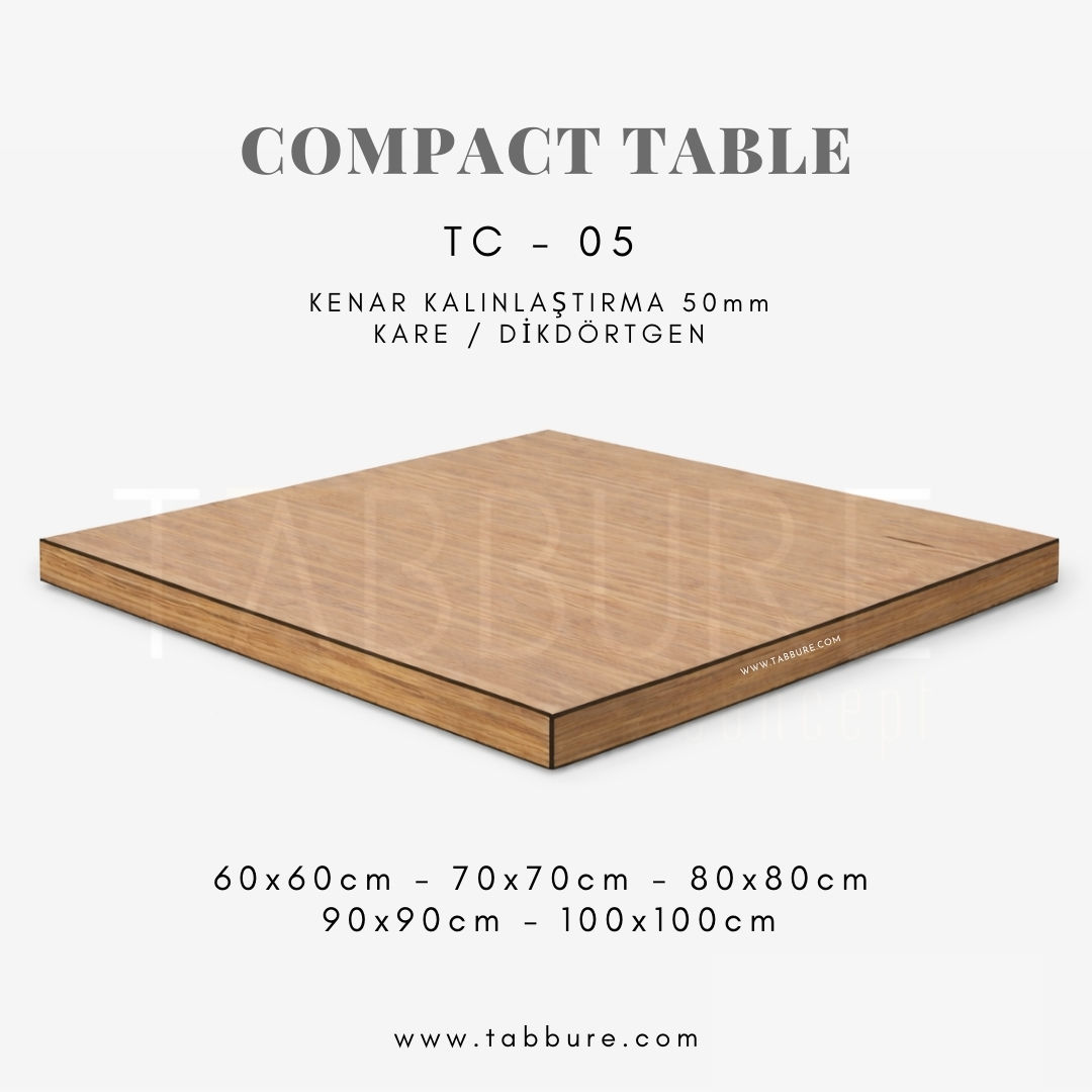 Kalınlaştırılmış Compact Cafe Masaları