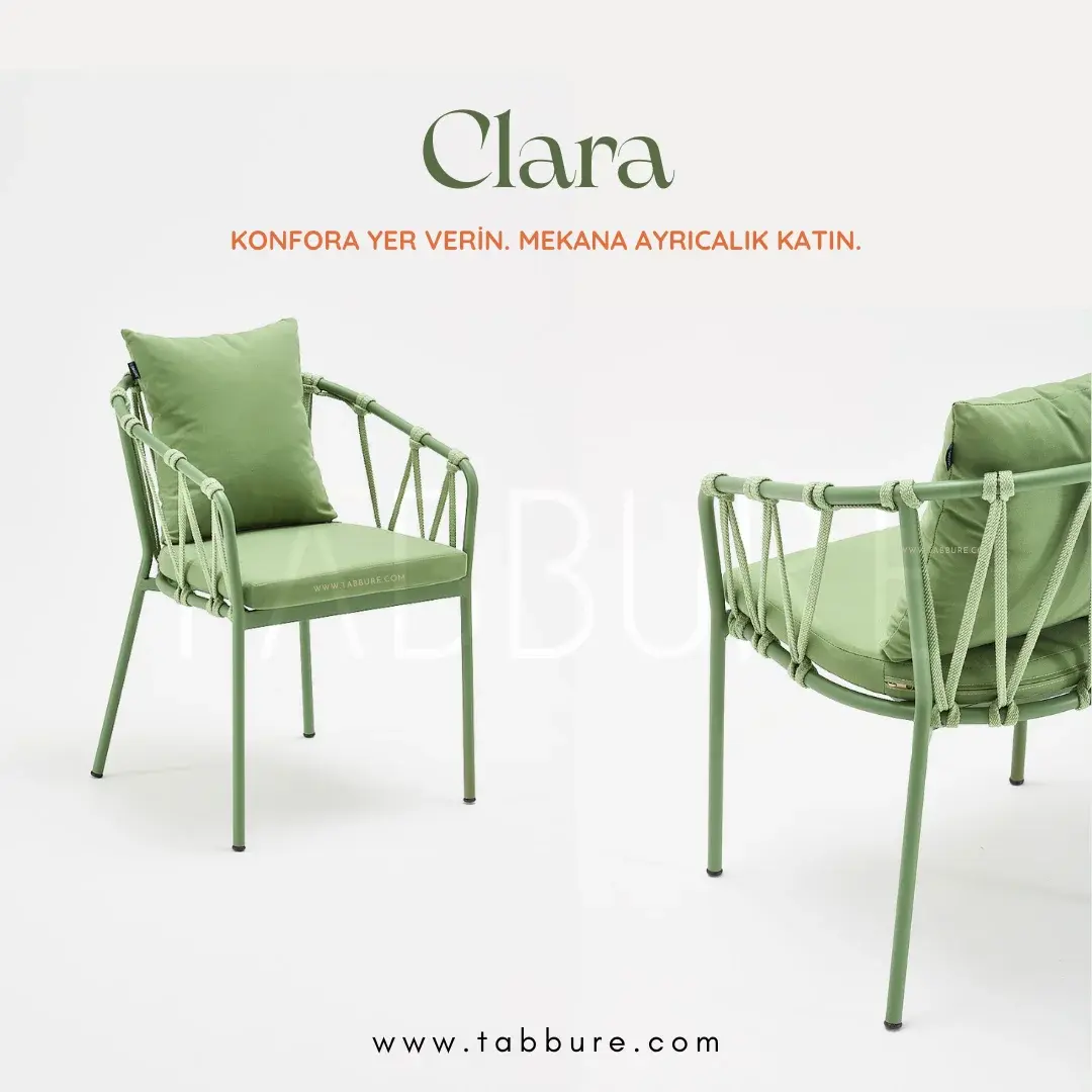 İpli ve minderli alüminyum sandalye