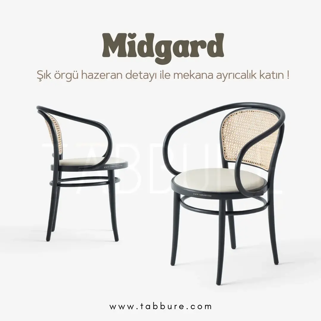 Arkası Hazeranlı Ahşap Sandalye