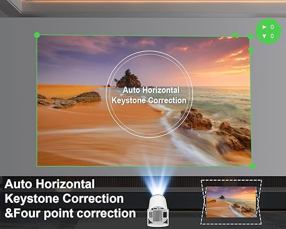 Thumbnail: Mini Projector 4K 1080P Support, Portable Projector WiFi6 BT 5.0 Android 11, Sma