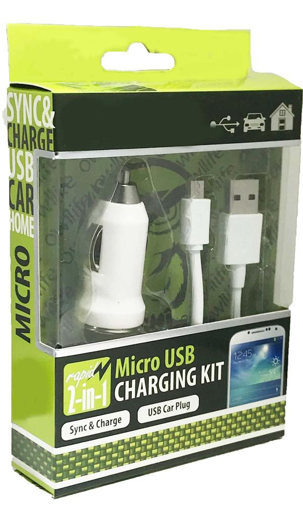V9 Micro USBCar Charger Combo