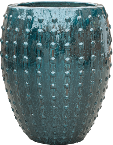 Studded ceramic office plant container