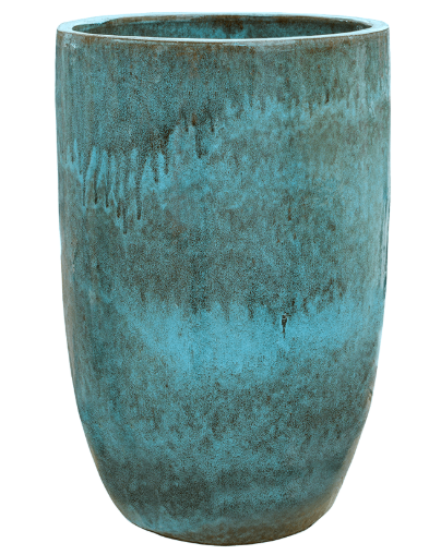Blue office plant container