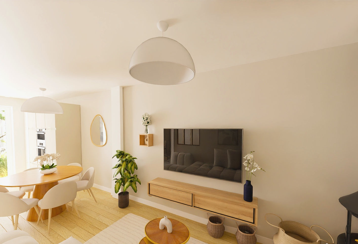 salon, salle a manger design, optimisation, suspension, poele, terrasse