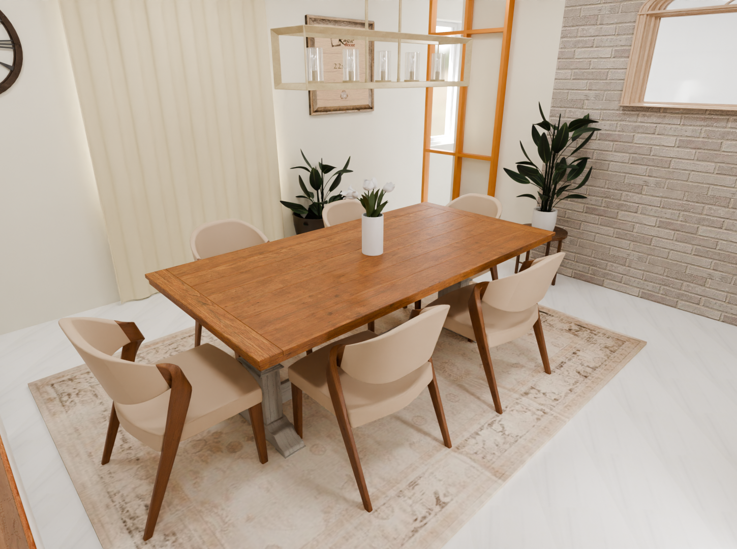 transformation salon , salle a manger, bureau télétravail, miroir organic, table en bois _ personnes, chaise confortable, verriere cuisine semi ouverte