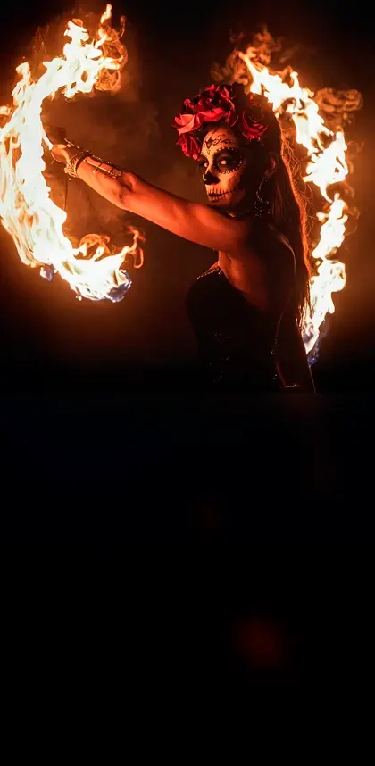 Fire Show for Dia de muertos at Chambao Cabo
