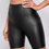 Thumbnail: Wide Waist Band Leather Looking Shorts