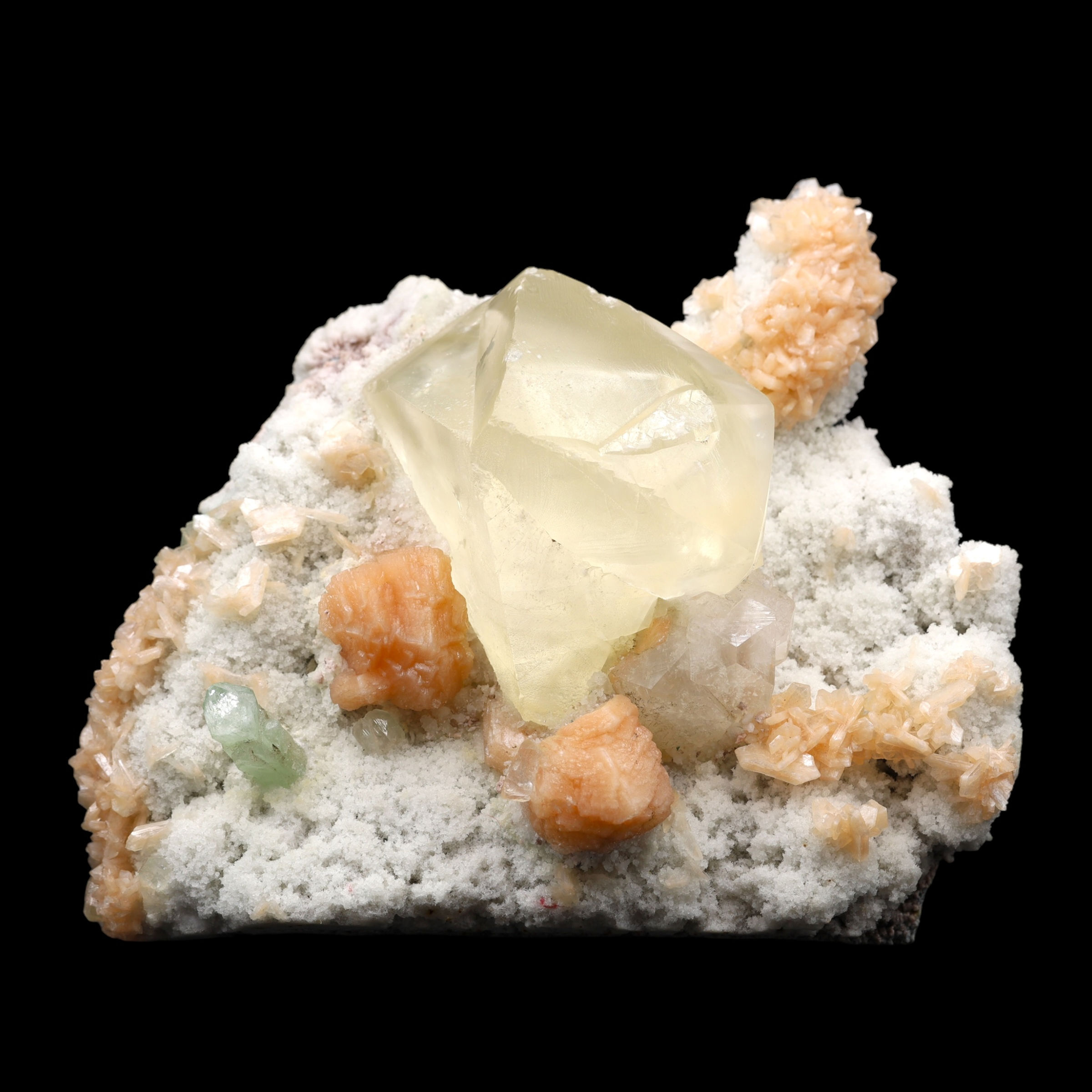 Kalcit, apofylit & stilbit