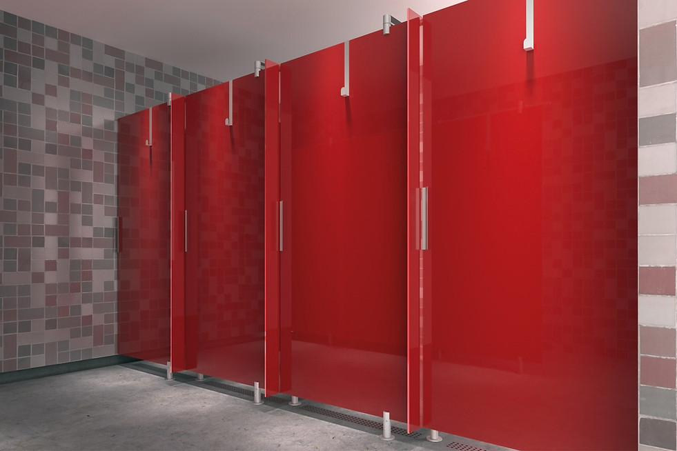 Cabines WC Sanitaires Maroc en bois en verre en mélaminé en stratifié en mdf haut d gamme