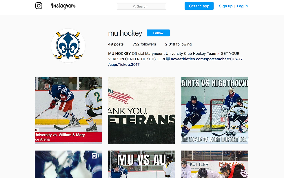 Marymount Ice Hockey Instagram Page