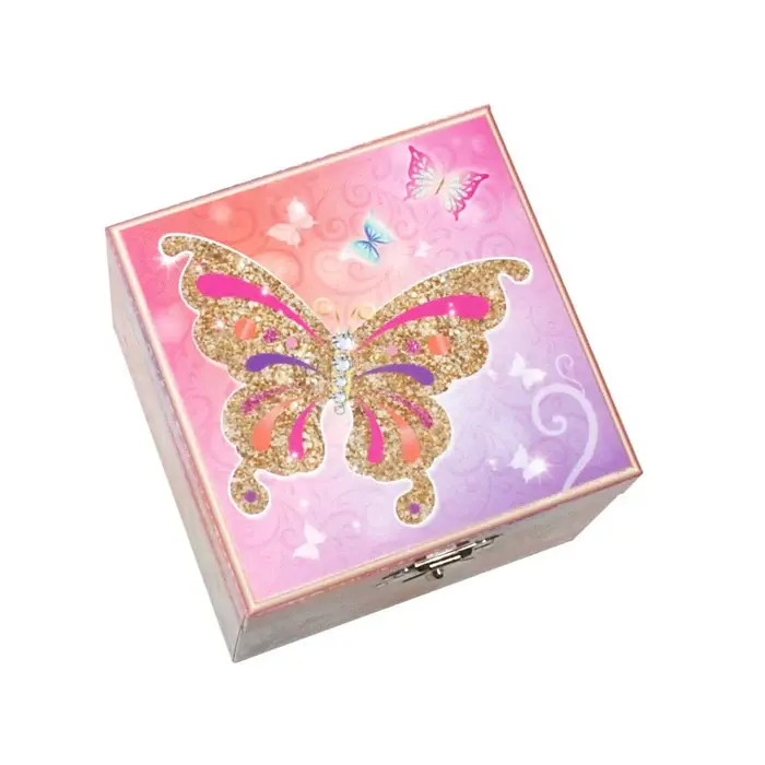 Pink Poppy Small Musical Jewellery Box Butterfly Skies