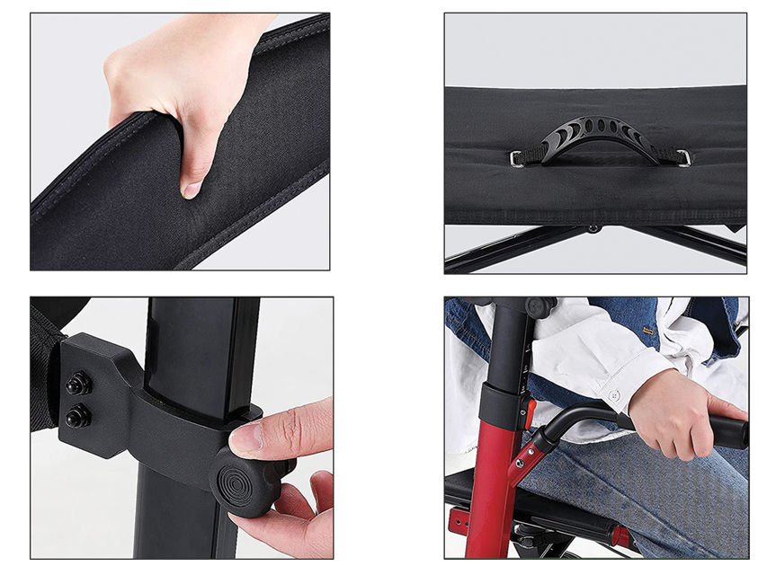 Thumbnail: FULLY ADJUSTABLE STANDUP ROLLATOR - aluminium - red