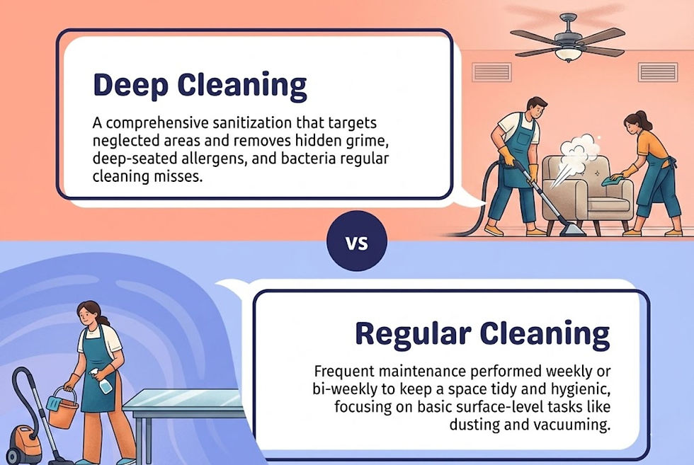Deep cleaning vs regular cleaning