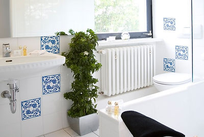Adesivo de azulejo vintage no banheiro