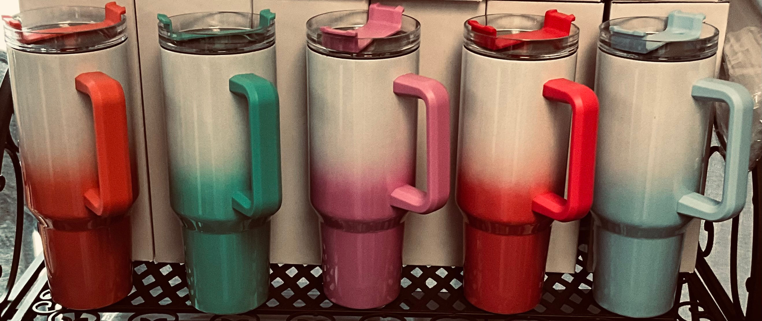 40 oz Ombré shimmer glitter tumbler