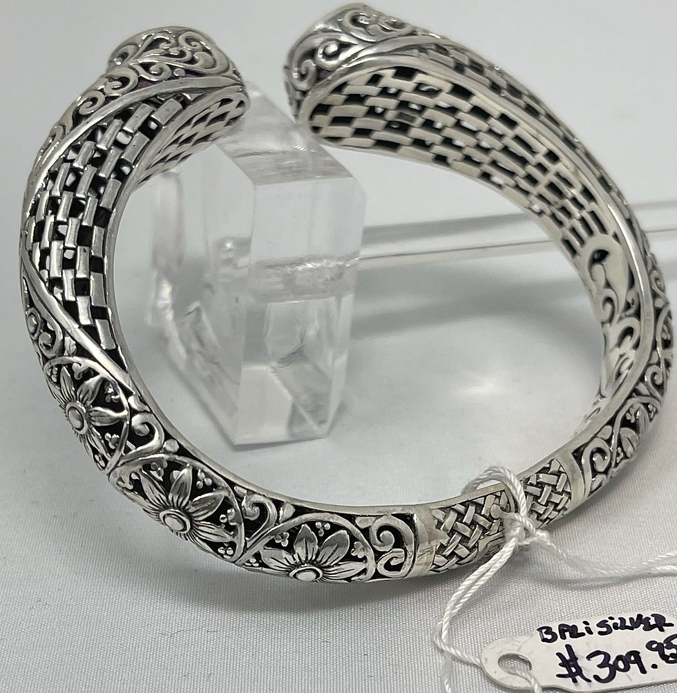 Thumbnail: Bali Faceted Amethyst Cuff Bracelet