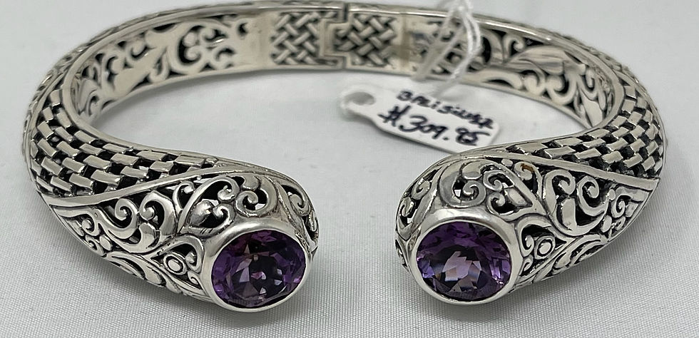 Thumbnail: Bali Faceted Amethyst Cuff Bracelet