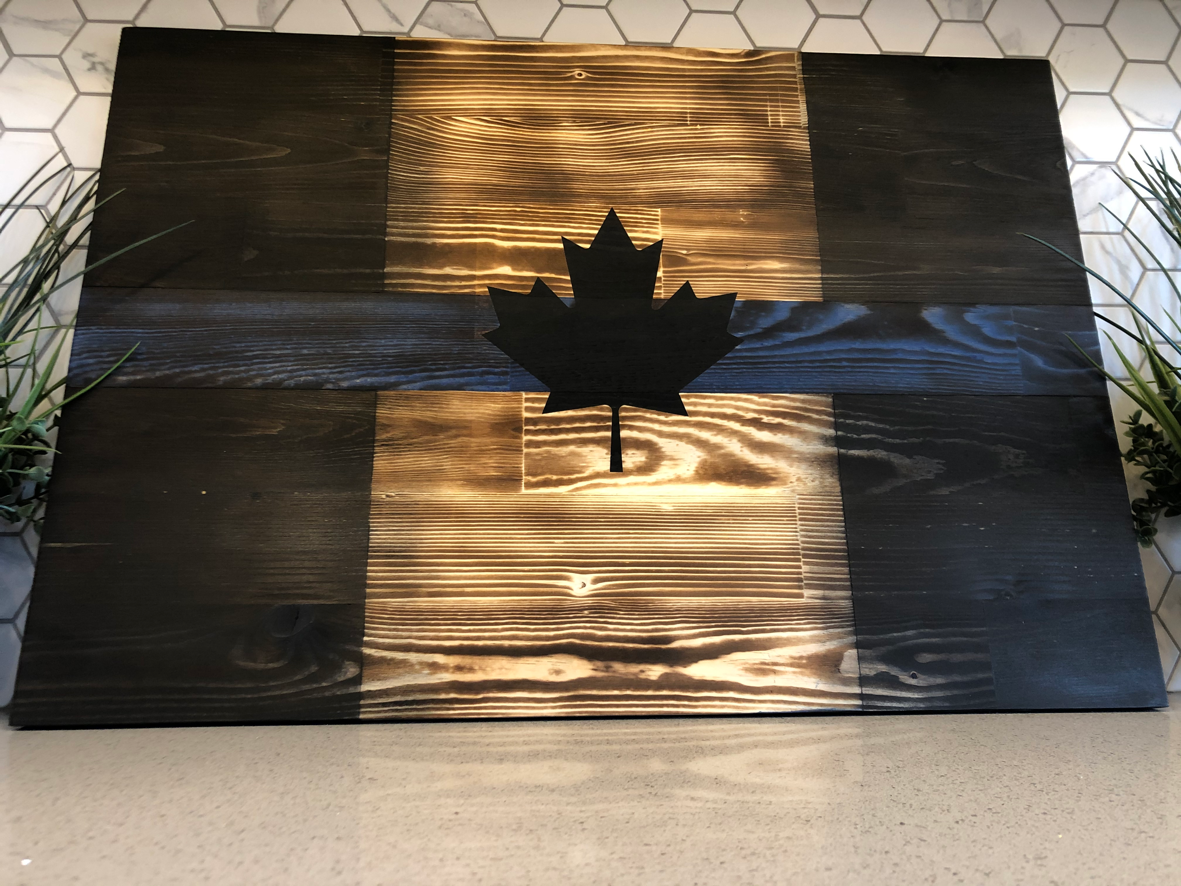 Rustic Canadian Thin Blue Line Display