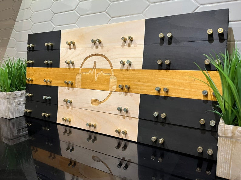 Thin Yellow Line Challenge Coin Display