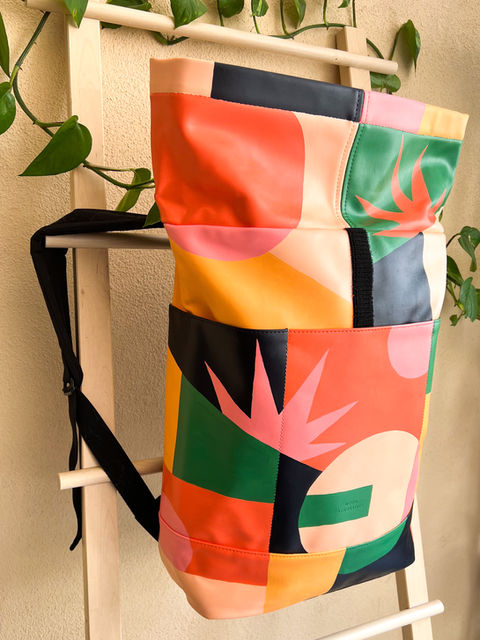 colorful, hand-painted backpack