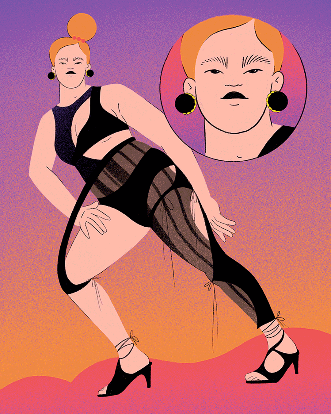 Digital illustrations colorful done for Marie Claire Brazil illustrating fashion looks