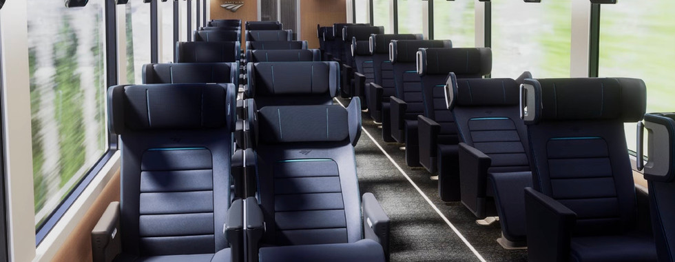 Amtrak's long distance fleet proposal rendering of passenger seating - Amtrak