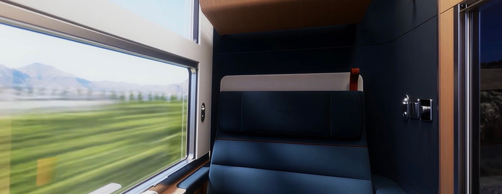 Amtrak's long distance fleet proposal rendering of private suite - Amtrak