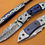 Thumbnail: Damascus Folding Knife, 7.5" Damascus Steel Bolster Point Blade