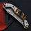 Thumbnail: Handmade Ram Horn Handle Damascus Steel Folding-Pocket Knife