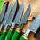 Thumbnail: Damascus Chef Set 6 Pieces Green Wood Handle 1095 High Carbon Steel Forged 15N20