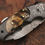 Thumbnail: Custom Handmade Damascus Blade Folding /Pocket Knife with leather Sheath