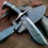 Thumbnail: 15'' Handmade Hammered Damascus steel Combat/Survival/Hunting knife with free le