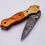 Thumbnail: Handmade Damascus Folding Pocket knife Hunting knife