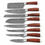 Thumbnail: Handmade damascus steel chef knife set of 8 pieces kitchen knife set