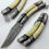 Thumbnail: Custom Hand Forged Damascus Steel Folding Knife W/Leather Sheath