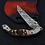 Thumbnail: Handmade Ram Horn Handle Damascus Steel Folding-Pocket Knife