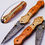 Thumbnail: Handmade Damascus Folding Pocket knife Hunting knife